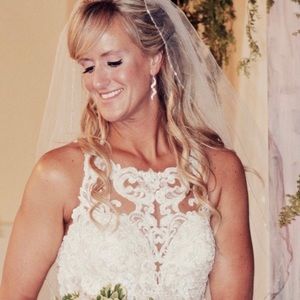 Wedding dress and veil